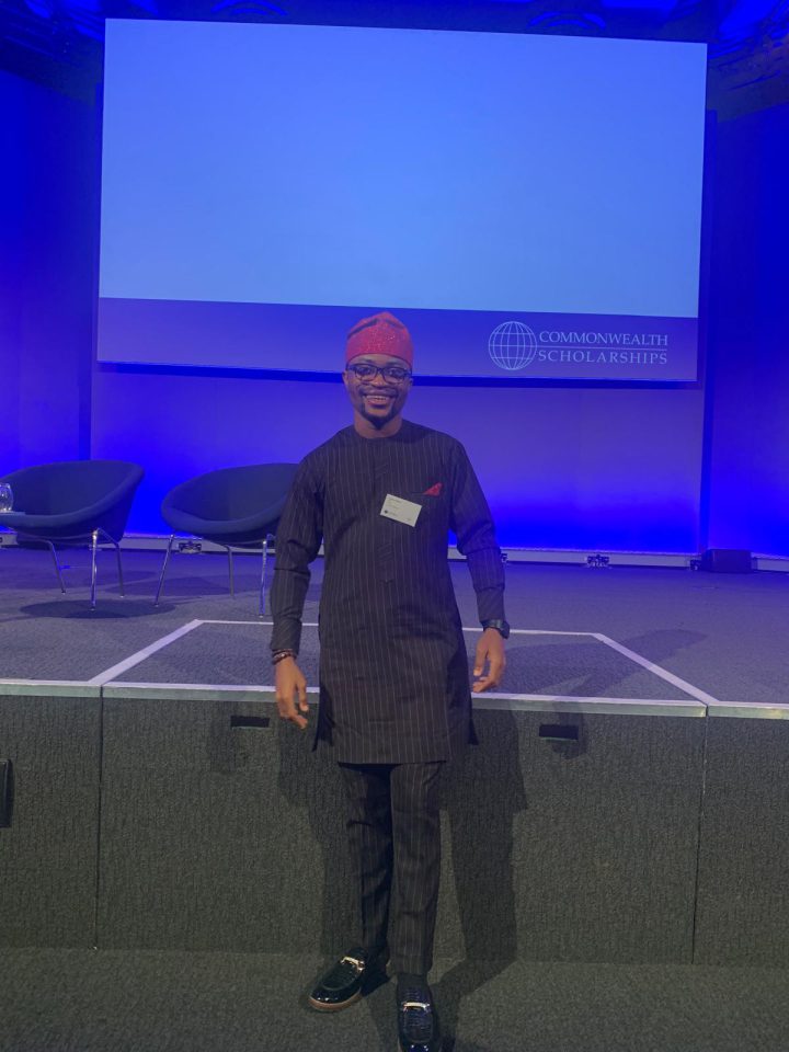Feranmi Adeoye at a Commonwealth Scholarships event